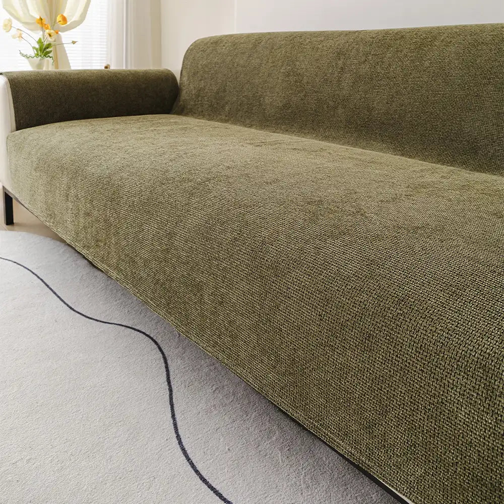 Einteiliger Chenille Kratzfester, Langlebiger, Wasserabweisender, Rutschfester Sofaüberzug