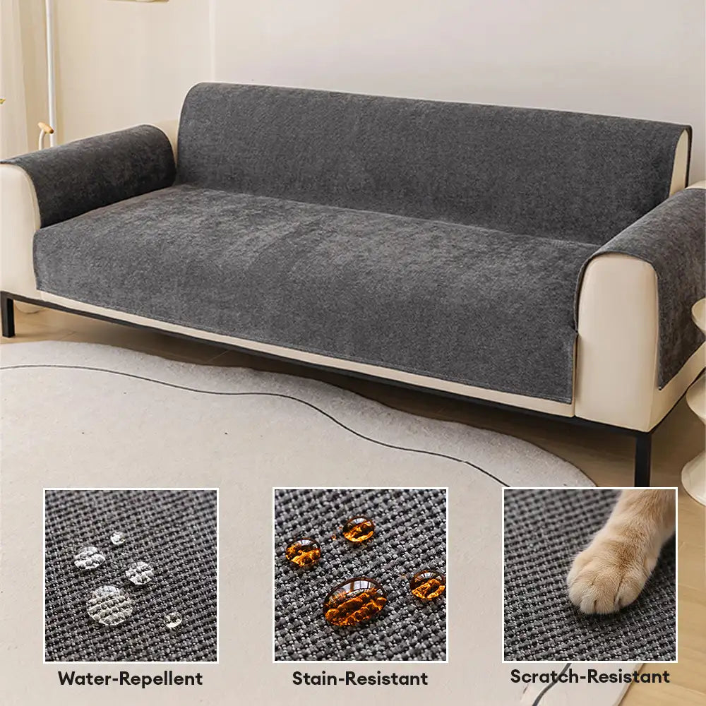 Einteiliger Chenille Kratzfester, Langlebiger, Wasserabweisender, Rutschfester Sofaüberzug