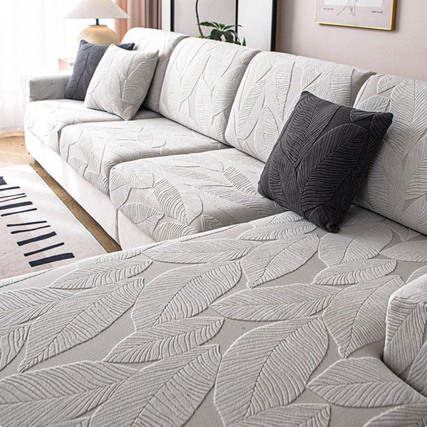 Moderner Jacquard-Sofabezug mit Blätterdesign – Wasserabweisend, Kratzfest & Elastisch, Rundum-Schutz