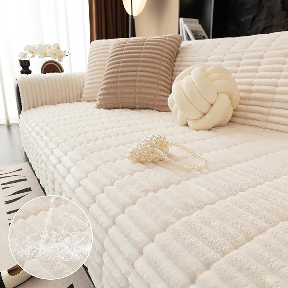 Einsitzer Bequemer Fleece Sofa Schutzhülle, Wasserdicht & Rutschfester Couchbezug